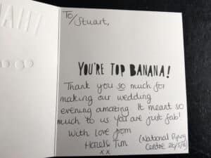 Thank you card you're a top banana