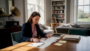 Wedding planner reviewing entertainment options