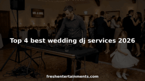 Wedding DJ working during dance floor celebration