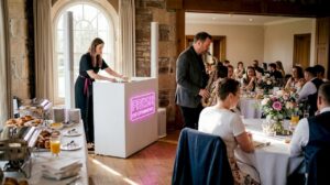 DJ and saxophonist at lively Scottish wedding
