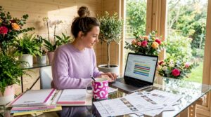 Coordinator planning wedding entertainment at table