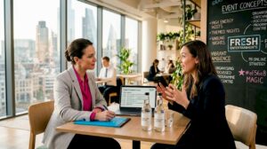 Event planner evaluating a host candidate