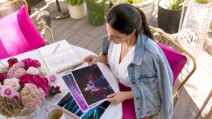 Event planner reviewing award-winning entertainers